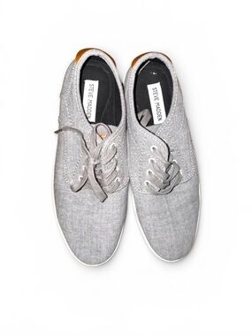 Steve Madden Men's Fenta Grey Canvas Low-Top Sneakers - Size 7.5M